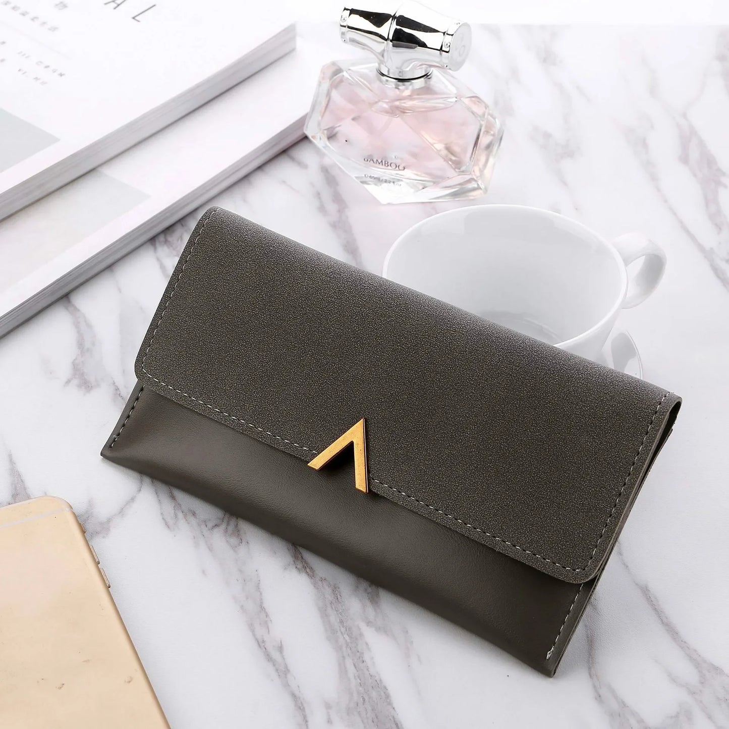 2024 Leather Women Wallets Hasp Lady Moneybags Zipper Coin Purse Woman Envelope Wallet Money Cards ID Holder Bags Purses Pocket