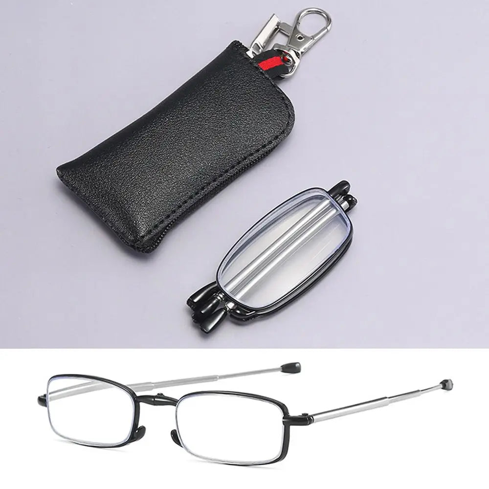 Lunettes de lecture design MINI tendance pour hommes et femmes, petites lunettes pliantes, monture en métal noir, avec boîte d'origine, portables