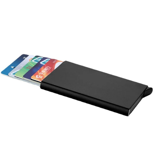 Portable Bank Card Box Anti-theft Brush ID Credit Card Box Simple Business Card Box Aluminum Alloy Card Box Metal Wallets Pocket