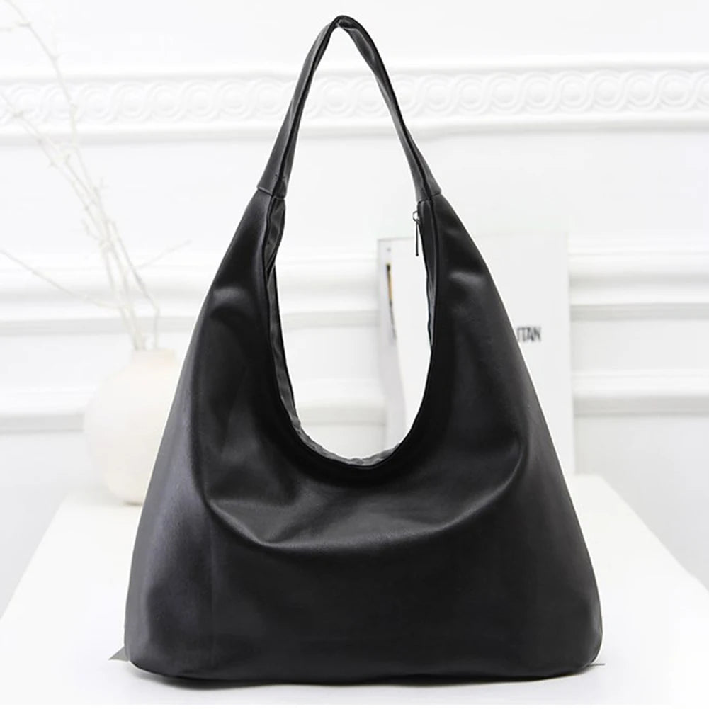 Women Leather Hobo Bag Fashion Large Tote Handbag Versatile Satchel Bag Soft Shoulder Bag Daily Dating Purse