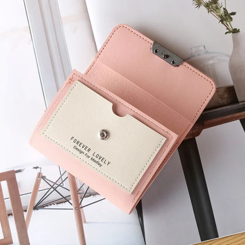 Women Wallet Small Cat Ear Cute Mini Wallet Unique Design Ladies Contrasting Metal Buckle Small Coin Purse Portable Purse New