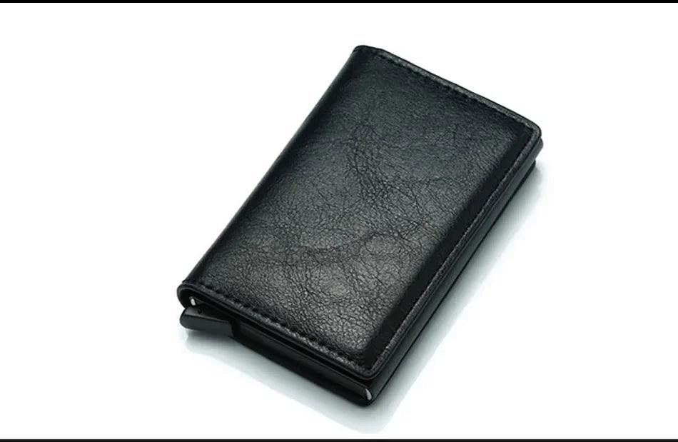 Carbon Fiber Slim Aluminum Men Wallet ID Credit Card Holder Mini RFID Wallet Automatic Pop Up Bank Card Case Black Wallet Purses