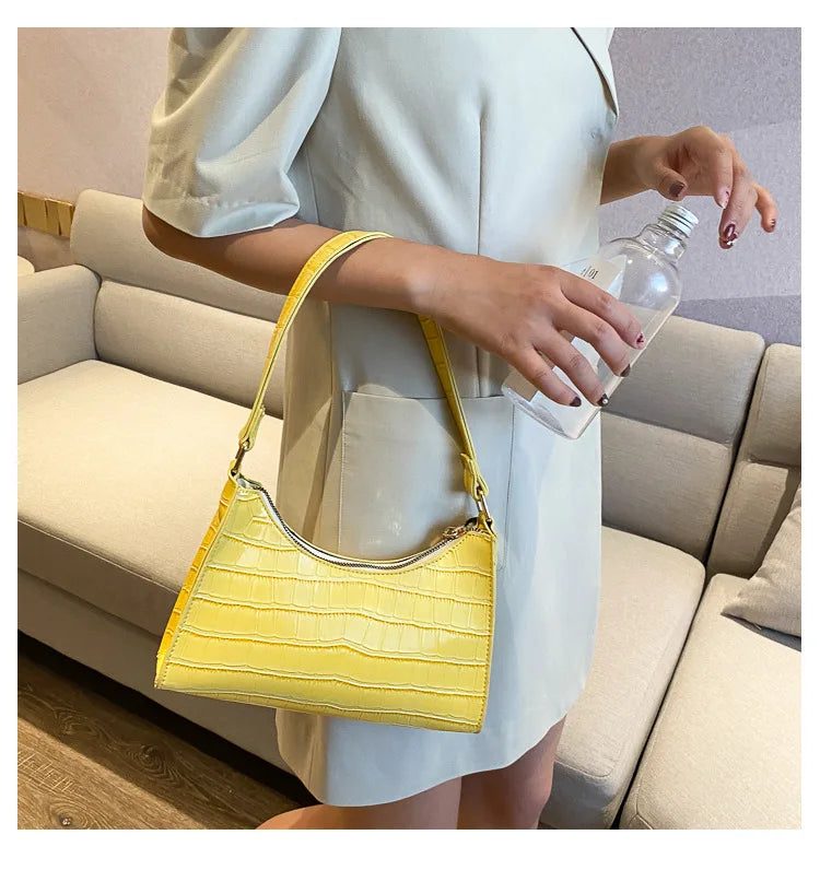 Fashion Exquisite Shopping Bag Retro Casual Women Totes Shoulder Bags Female Leather Solid Color Chain Handbag