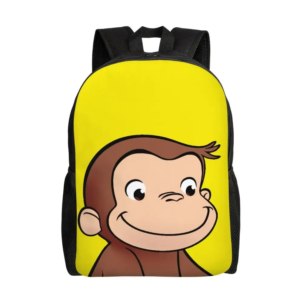 Customized Curious George Backpacks Women Men Casual Bookbag for School College Monkey Bags