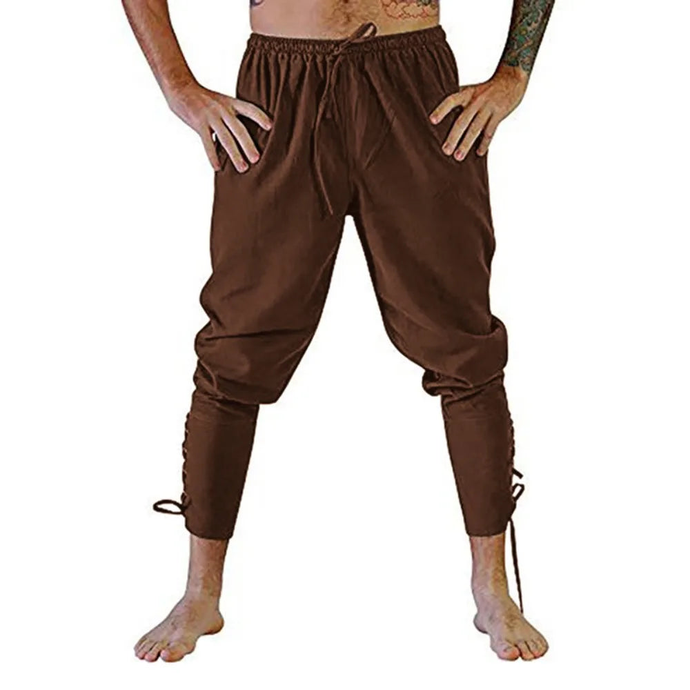 Pantalon de pirate Viking Costume pour hommes Pantalon médiéval Renaissance Short à cordon Costume d'Halloween Cosplay adulte