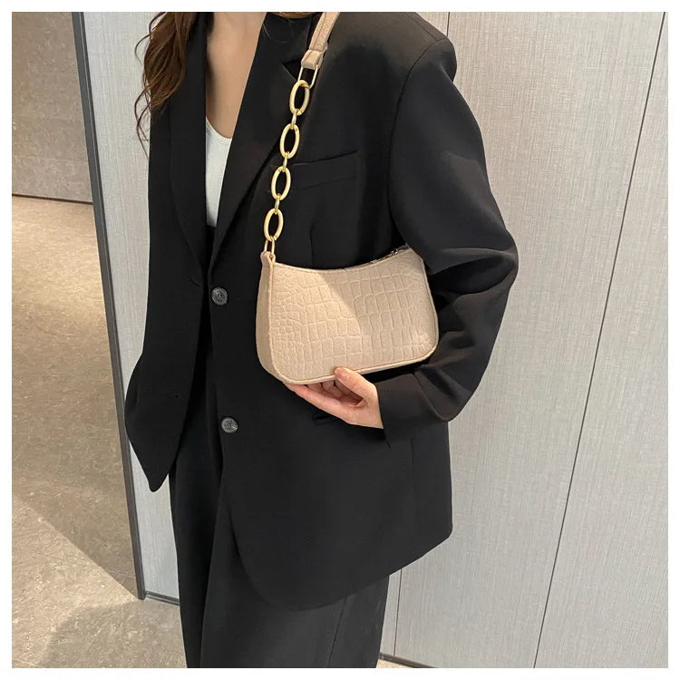 Fashion Felt Shoulder Bags for Women Women's Subaxillary Bag Design Advanced Texture Armpit Handbags Purses Crescent Saddle Bag