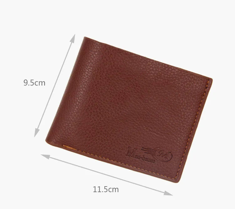 Short Men Wallets High Quality Slim Card Holder Coin Pocket Name Customized Male Wallet Brand Photo Holder New Small Men Purses