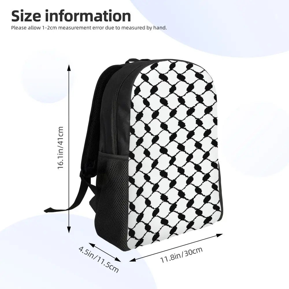 Custom Palestinians Keffiyeh Pattern Backpack for Women Men Waterproof College School Tradition Bag Print Bookbags