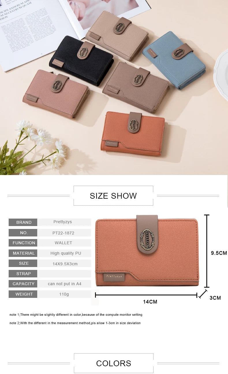 Nubuck Leather Wallet Women Medium Design Purse Card Holder Women Clutches Money Bags Wallets Ladies Vintage Brand Wallets