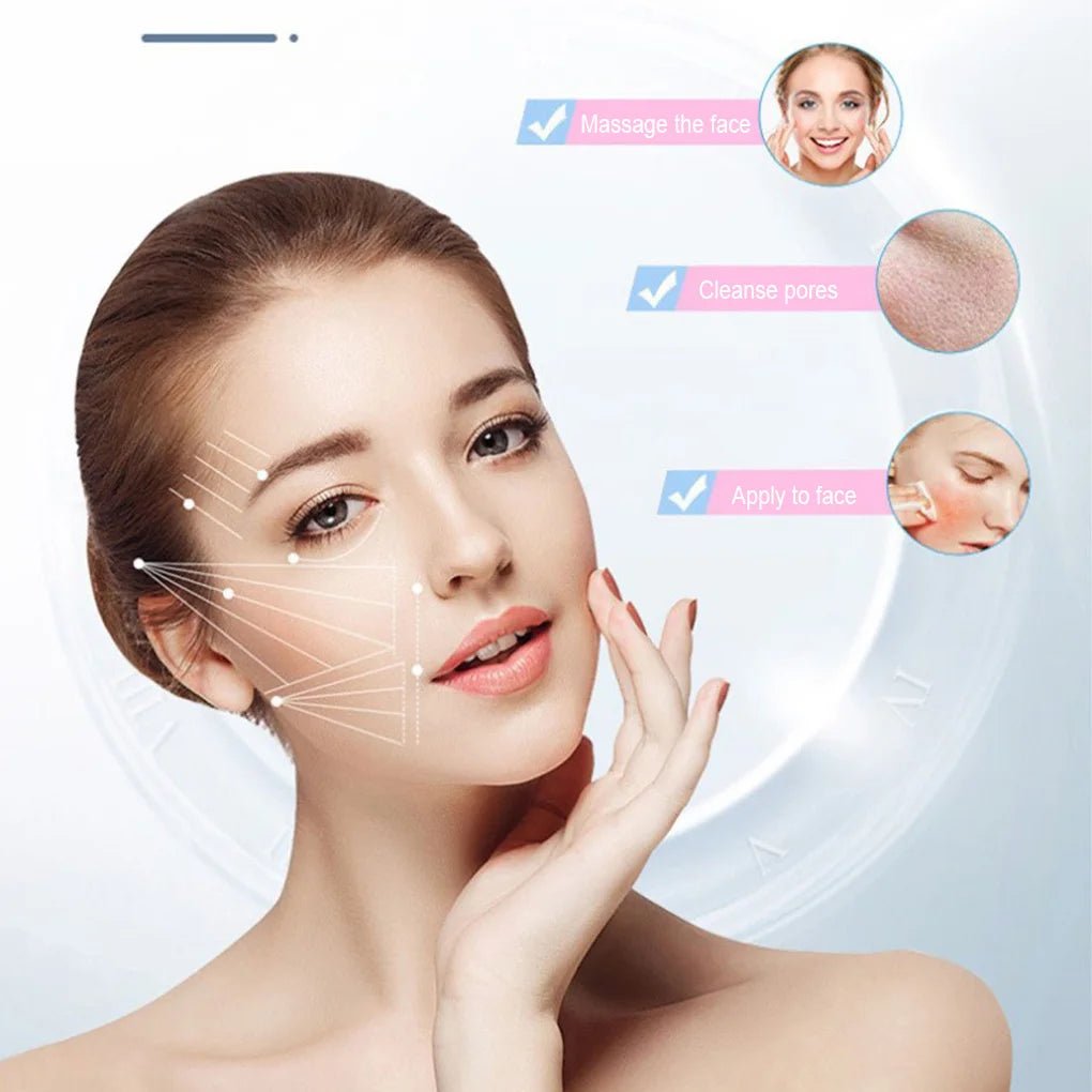 Facial Ice Cube Mold Silicone Freezing Beauty Swelling Face Massager Moisturizing Washable Oven Icing Mould  Pink