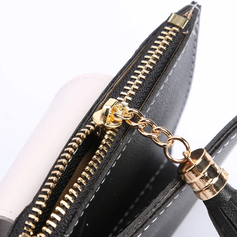 Fashion Ultra-thin Wallet Tassel Short Wallet for Woman Mini Coin Purse Ladies Clutch Small Wallet Female Pu Leather Card Holder