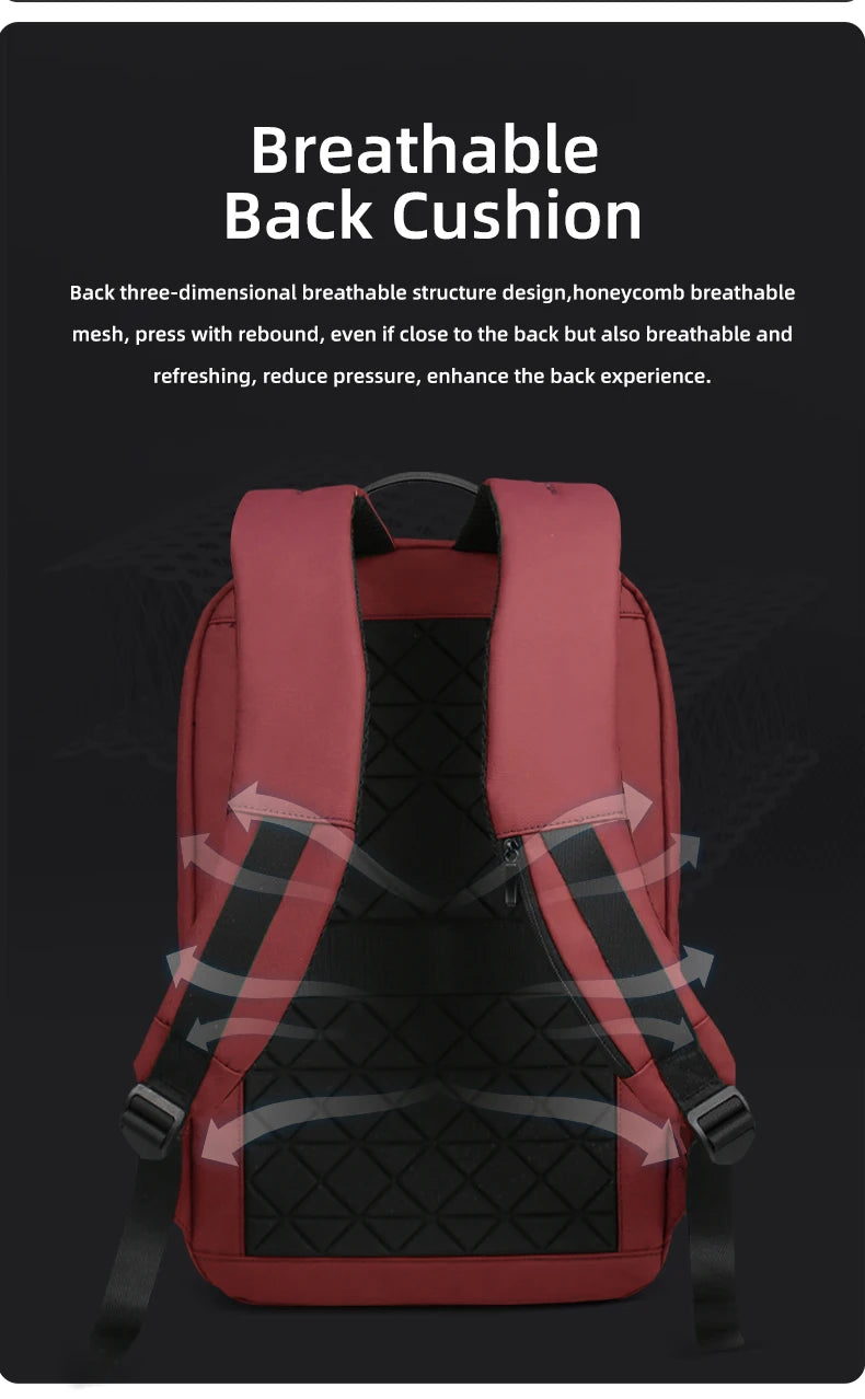 Heroic Knight Business Slim Backpack Men's 15.6" 17" Waterproof Laptop Backpack Fashion Multifunctional Man Work Travel Backpack