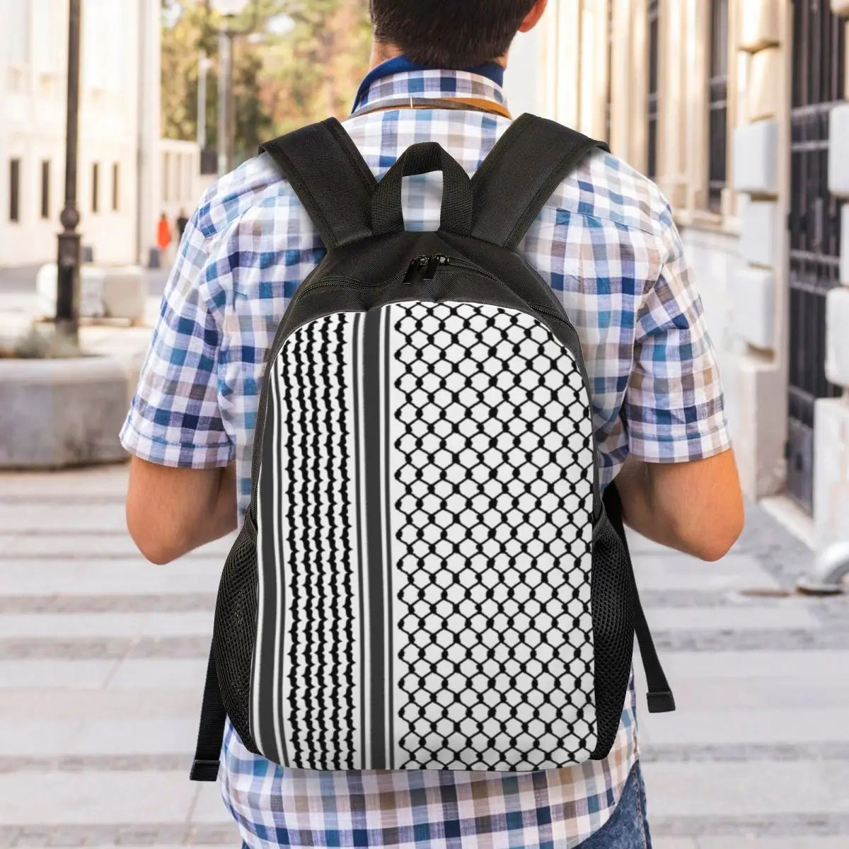 Custom Palestinians Keffiyeh Pattern Backpack for Women Men Waterproof College School Tradition Bag Print Bookbags