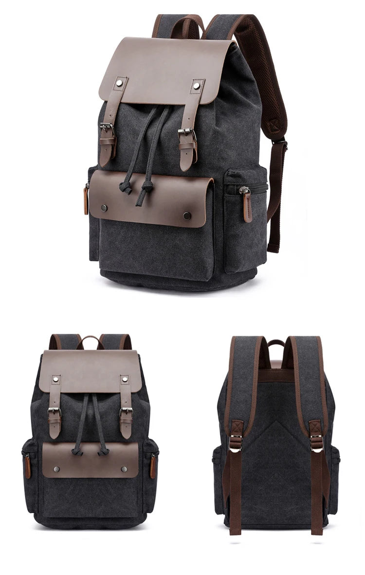 NEW Men's Backpack Vintage Canvas Backpack School Bag Men's Travel Bags Large Capacity Backpack Laptop Backpack Bag High Qualit