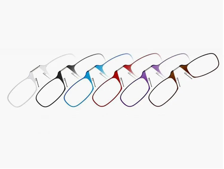 Portable Ultra-thin Clip Nose Reading Glasses Unisex Legless Nose Clip Ultra Thin Hyperopia Eyeglasses with Original Box +3.0