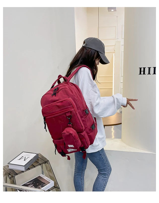 Hot Selling Solid Color Multi Kinetic Oxford Women's Backpack 2024 New Business Travel Sports High-capacity Men's Backpack