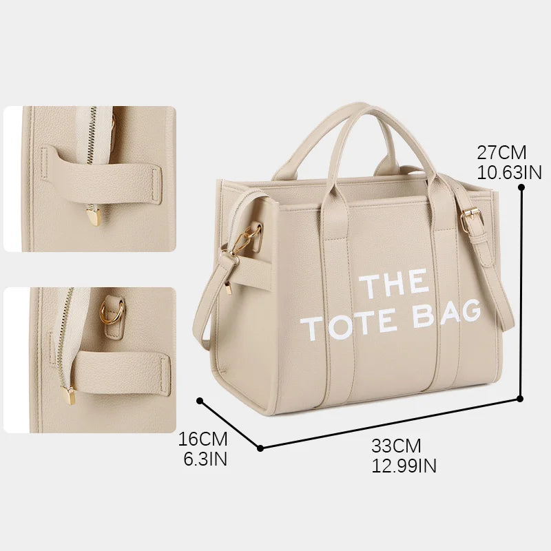 Women's Tote Bags New Leather Solid Color Symatic Bag Simple Outdoor Leisure Large -capacity Shoulder bag