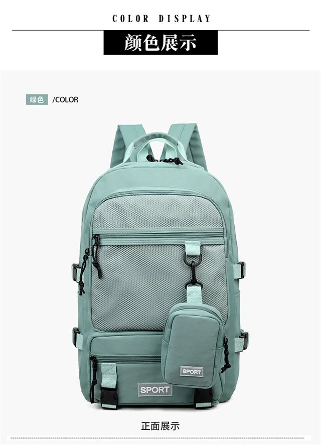 Hot Selling Solid Color Multi Kinetic Oxford Women's Backpack 2024 New Business Travel Sports High-capacity Men's Backpack