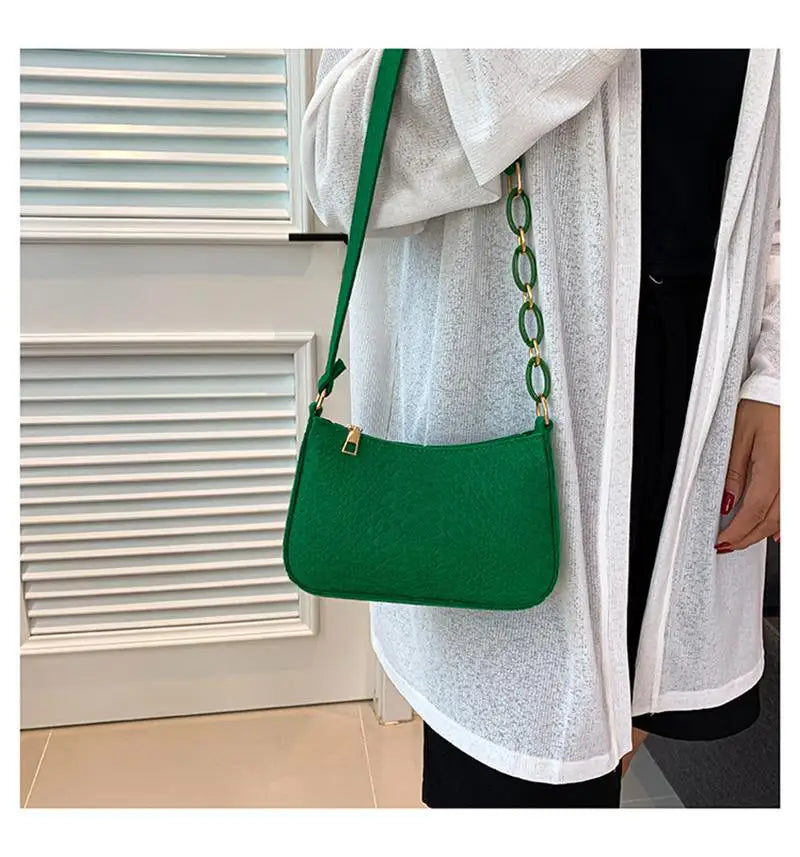 Fashion Underarm Bag Trendy Portable One-shoulder Small Square Women's Girl Handbag Shoulder Chain Bag Crossbody Bag