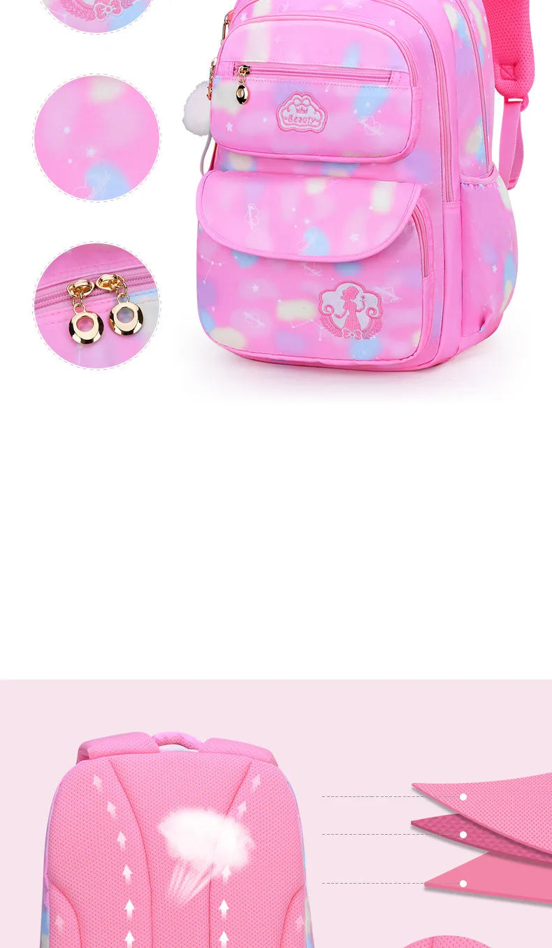 Girl School Bag Backpack Back Pack For Teenager Women Children Female Pink Schoolbag Primary High Bagpack Class Teens Child Kids