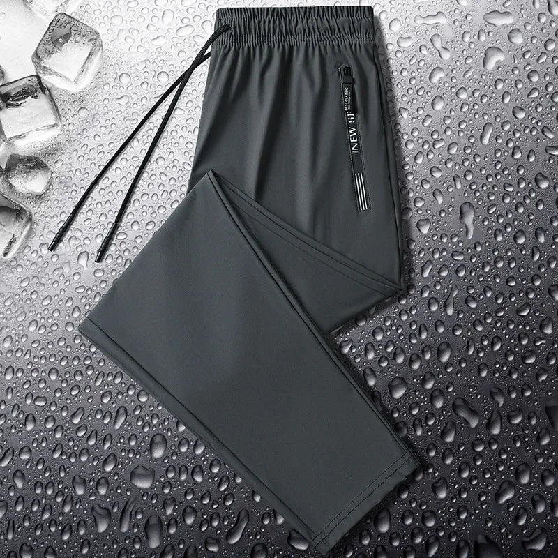 Casual Ice Silk Pants For Men Women Quick Drying Elastic Pants Summer Fashionable Tiktok Live Broadcast Popular Men's