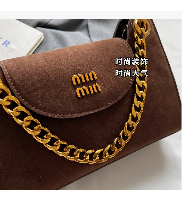 Metal Letter Designer Brand Handbags Top Handle Luxury Shoulder Bags Solid Color Elegant Crossbody Bags Fashion Bags For Women