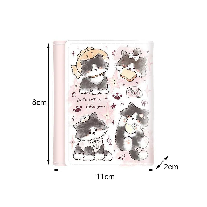 PU Leather Cute Women Wallet Coin Purse Simple 3 Folds Multi-card Slots Card Holder Cute Cat Dog Short Wallets for Girls