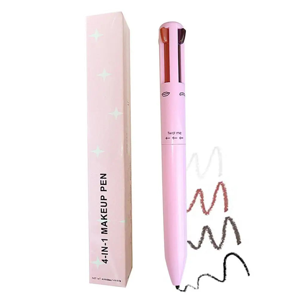 4 In 1 Makeup Pen Eyebrow Pencil Waterproof Drawing Eye Brow Long Lasting Easy Wear Eyeliner Eyebrow Pen Sweatproof Makeup Pen