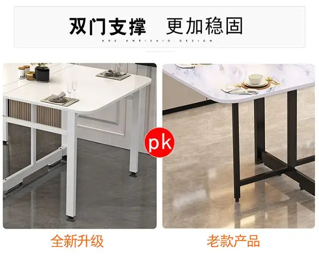 Folding Table, Solid Wood, Ultra-thin, Small Household Type, Installation Free, Simple Dining Table, Retractable, Mobile, Multi