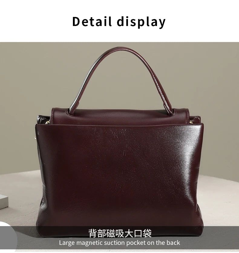 Cowhide Genuine Leather Tote Bag for Women High Quality Soft Leather Handbag Fashion Crossbody Bags Female Shoulder Handbag Lady