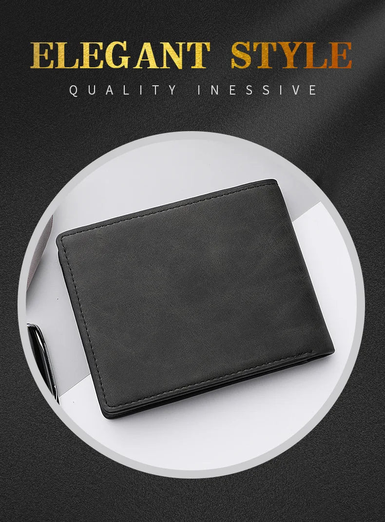 New Retro Men Leather Wallets Small Money Purses Design Dollar Price Top Men Thin Wallet With Coin Bag