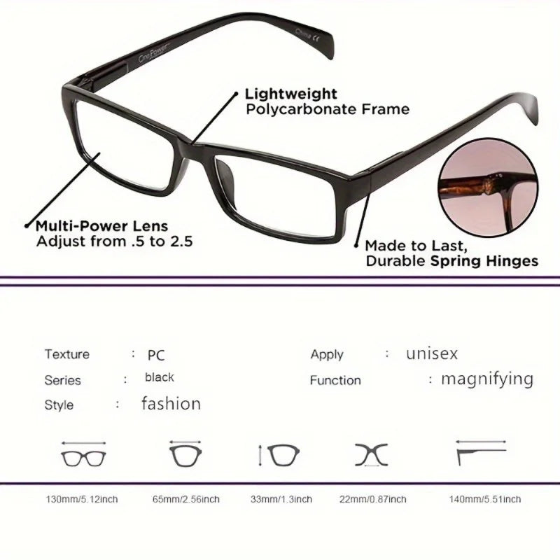 Multifocal One Power Readers Reading Glasses Men Women High Quality Auto Adjusting Clear Reading Glasses