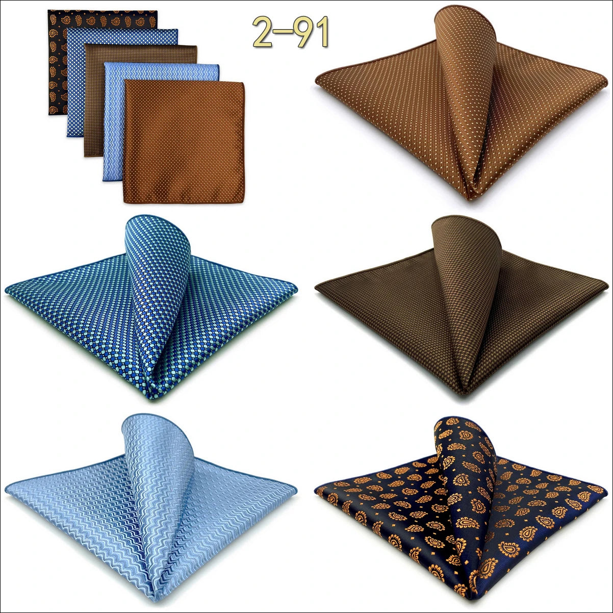 5 Pieces Mens Pocket Squares Wedding Handkerchiefs Set Fashion Formal Bundle Luxury Unique