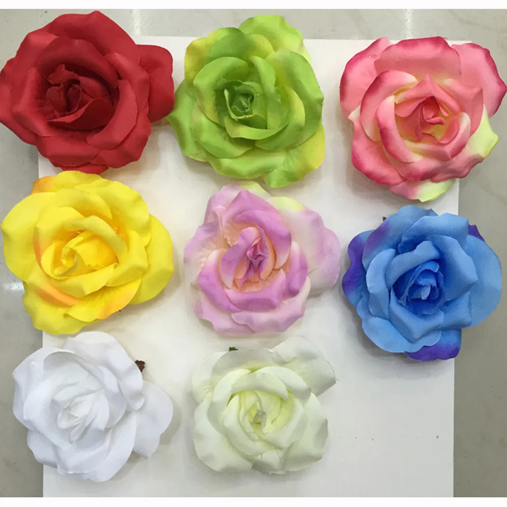 Flamenco Flowers For Hair DIY Headdress For Bridal Flocking Cloth Red Rose Flower Hairpin Hair Clip Party Hair Accessories