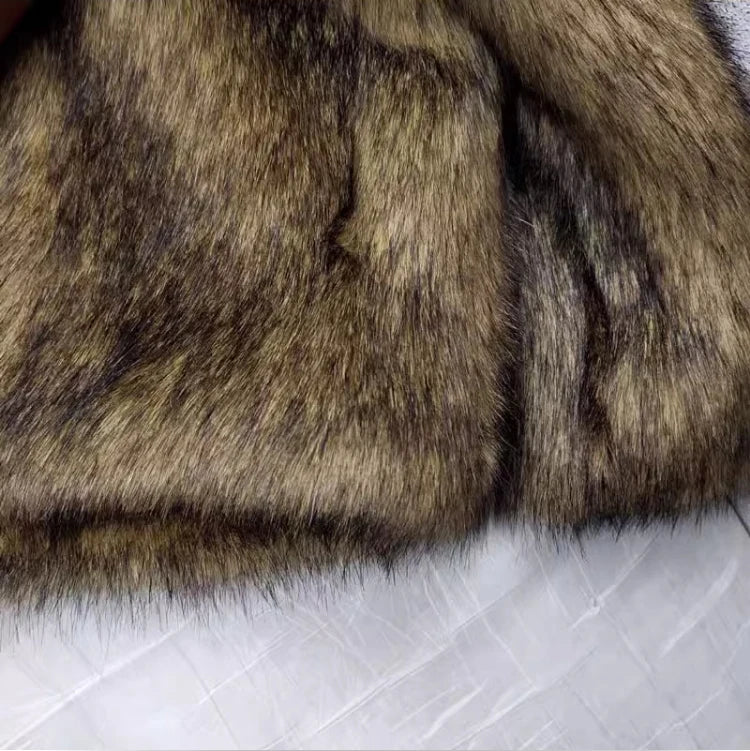 Mauroicardi Winter Short Thick Warm Hairy Shaggy Faux Raccoon Fur Coat Men Long Sleeve High Quality Luxury Fluffy Jacket 2023