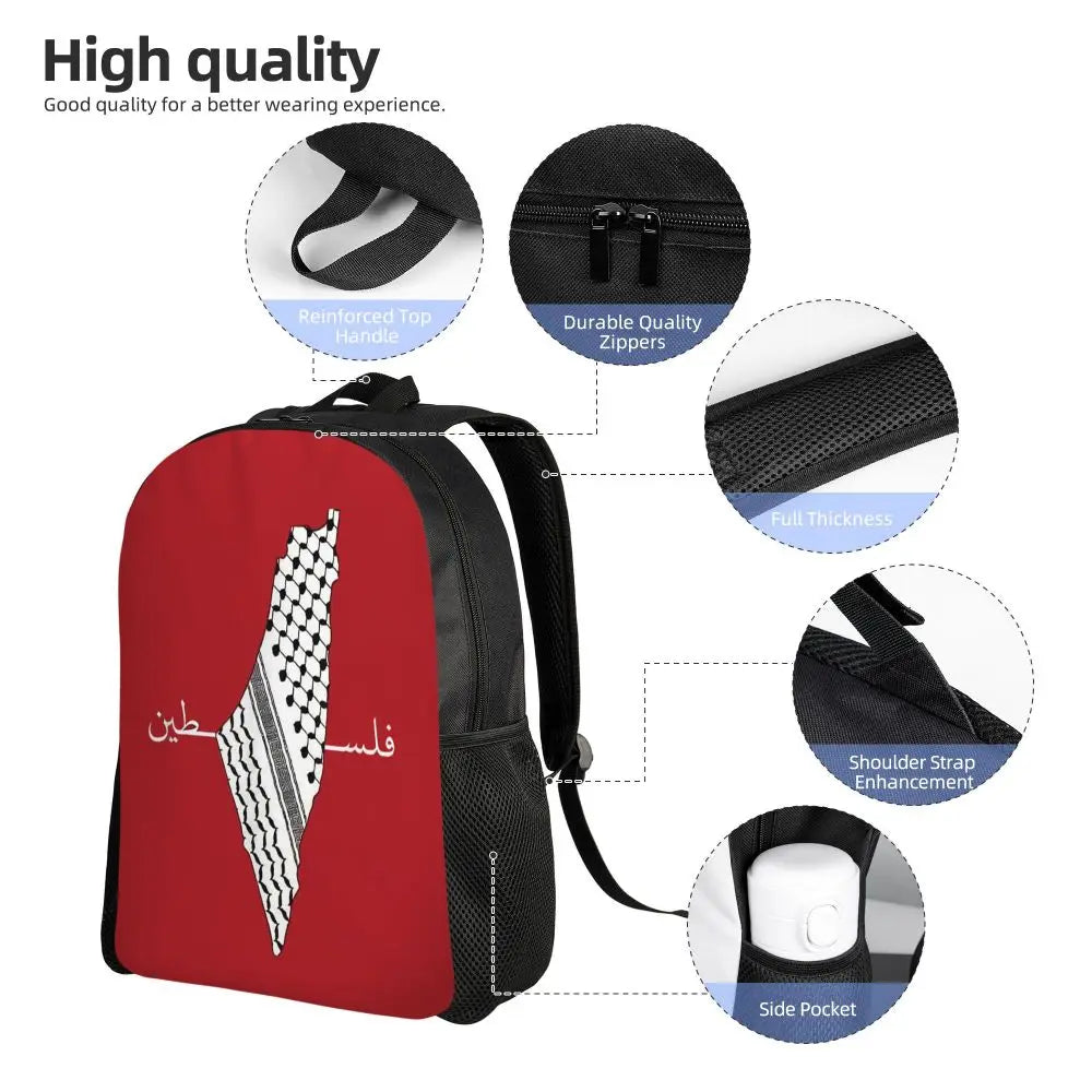 Custom Palestinians Keffiyeh Pattern Backpack for Women Men Waterproof College School Tradition Bag Print Bookbags