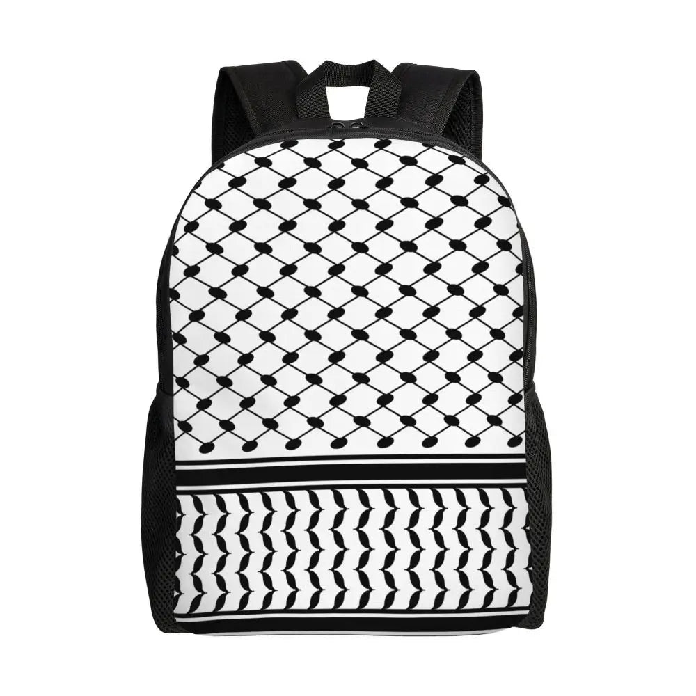 Custom Palestinians Keffiyeh Pattern Backpack for Women Men Waterproof College School Tradition Bag Print Bookbags