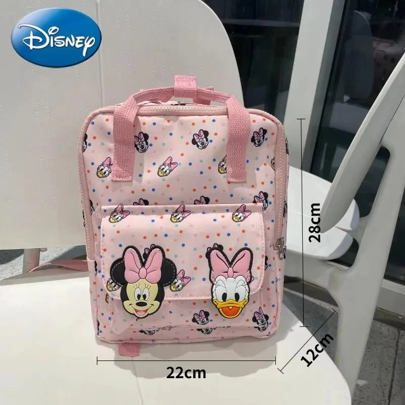 Sac à dos tendance Disney Mickey Mouse pour femme, cartable en toile Minnie, grande capacité, pour filles