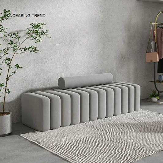 Grey Minimalist Living Room Sofas Nordic Lazy Double Stretch Bedroom Sofas Fashionable Luxury Canape Salon Home Furniture