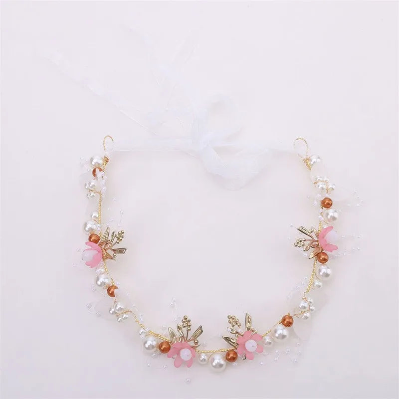 Coiffe de mariée bohème de printemps pour filles, couronne de fleurs, guirlande de mariée, cerceau de tête, bandeaux, bijoux de cheveux, cadeaux pour enfants