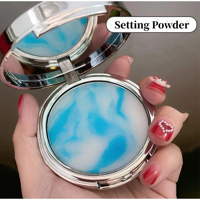 Blue Sky Setting Powder Cake Natural Long-Lasting Oil Control Face Foundation Waterproof Matte Compact  Loose Powder Makeup