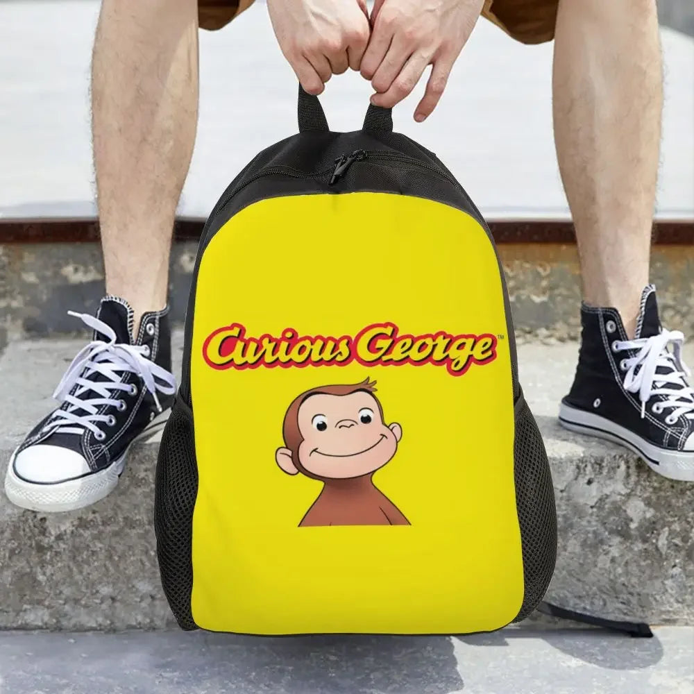 Customized Curious George Backpacks Women Men Casual Bookbag for School College Monkey Bags