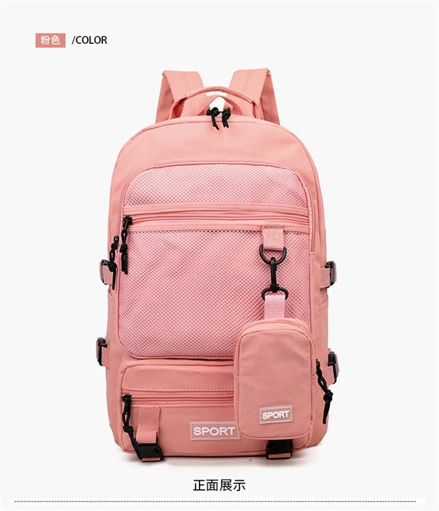 Hot Selling Solid Color Multi Kinetic Oxford Women's Backpack 2024 New Business Travel Sports High-capacity Men's Backpack