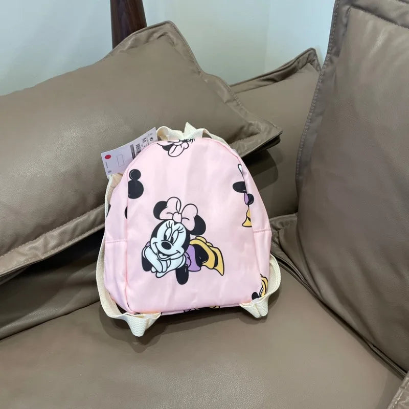 Sac à dos tendance Disney Mickey Mouse pour femme, cartable en toile Minnie, grande capacité, pour filles