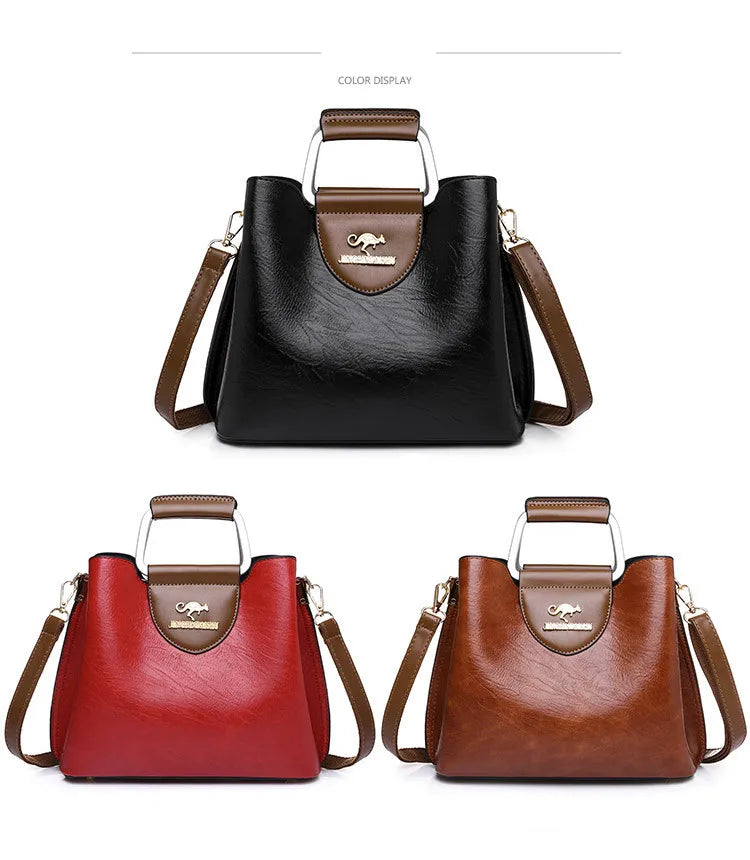 PU Soft Leather Texture Handbag New Cross-border Women's Bag Niche Design Fashionable Shoulder Bag Large Capacity Tote Purse