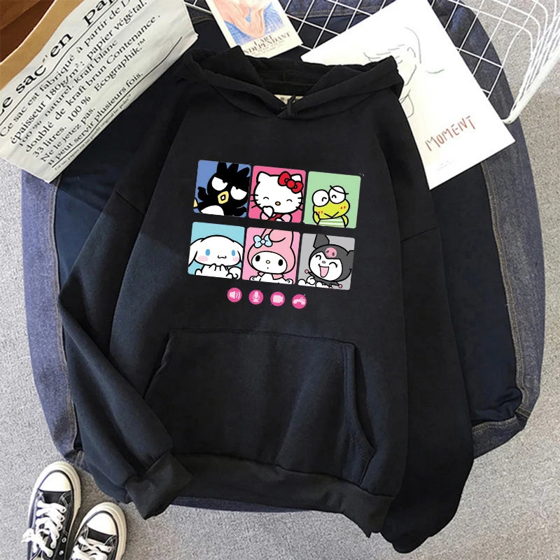 Nouveau sweat à capuche streetwear sweat à capuche Hello Kitty japonais anime Sanrio sweat-shirt vêtements vêtements de rue hauts