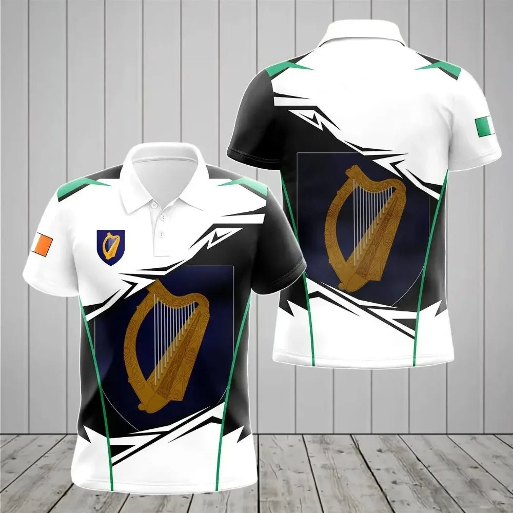 Irish Flag Badge 3D printed Polo shirt Casual street wear Men's Women's fashion jersey plus size sportswear