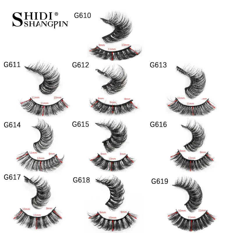 SHIDISHANGPIN 3/10/20 paires de faux cils en vison dramatiques en désordre 3D boucles russes D Cosplay faux cils maquillage