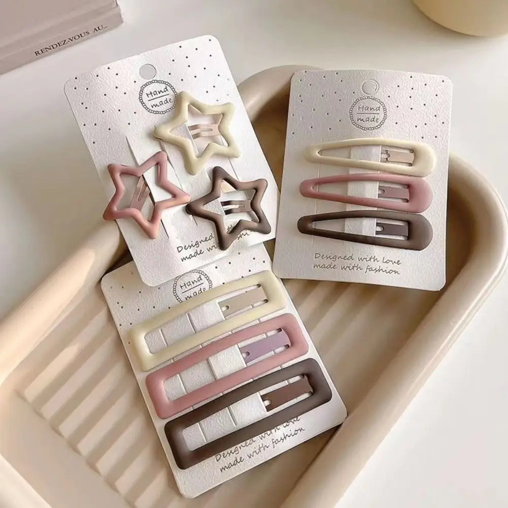 3pc/set Water Drop Star Love BB Clip Summer Square Geometric Y2k Barrettes Korean Style Hair Clip Party