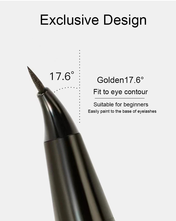 قلم تحديد العيون Bend Headed Tattoo Liner 48h Liquid Pen Ultra Thin Waterproof Eyeliner Long-lasting Outline Shadow Lying Silkworm Eyeliner